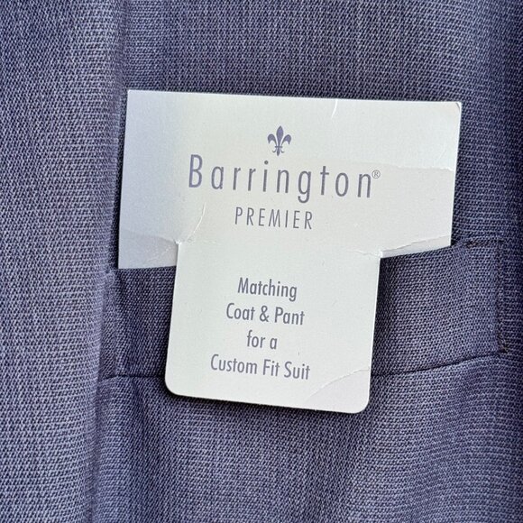 Barrington Premier Mens Suit Coat 44 Reg Navy Blue Worsted Wool Textured New - Picture 5 of 11